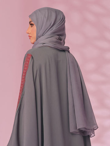 Tetreez Charm Grey Silk Chiffon Scarves